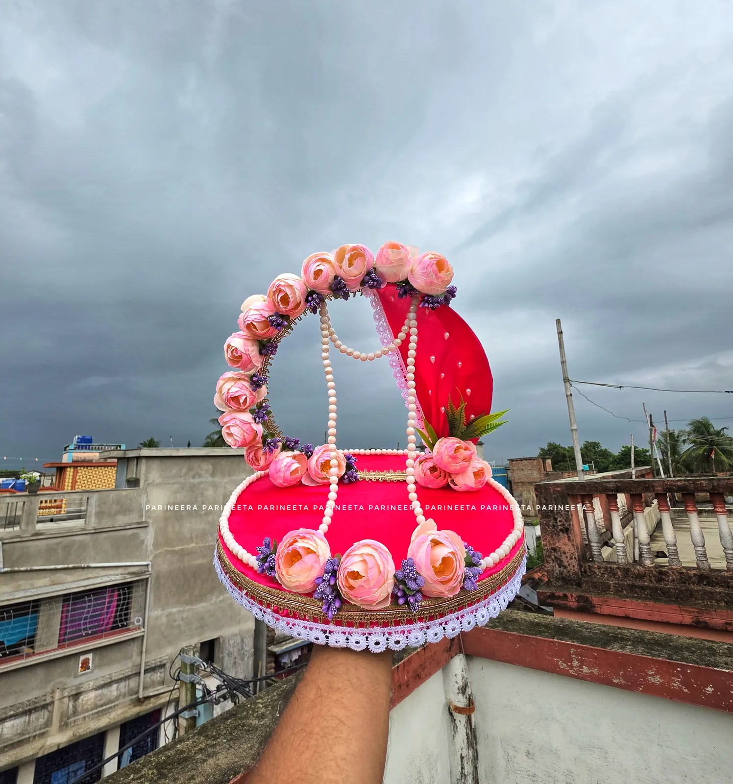 Engagement Platter (এনগেজমেন্ট প্ল্যাটার), hand-painted by Parineeta